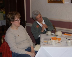 Gail and Annie concentrating